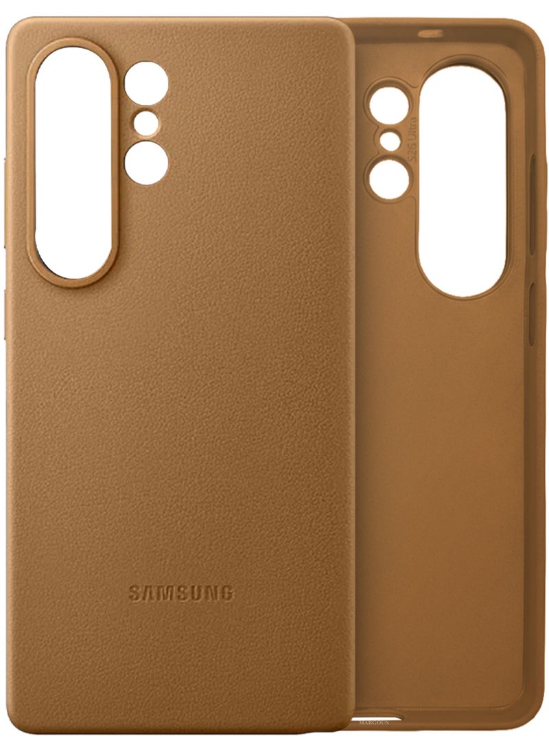 CATANES 2 Pack Leather Case for Samsung Galaxy S26 Ultra, One Case with One 3D Glass ,  Leather Back Cover, Shockproof Protective Shell, Elegant Matte Finish- Brown - Image 2